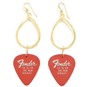 Fender Guitar Pick Earrings come in a range of colors at Hermosa Jewelry