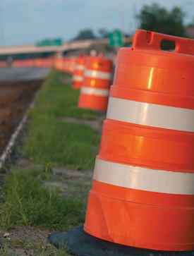 Johnnie Dodds Construction - Orange Barrels Protect Workers