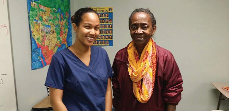 Recent Capers graduate Kristina Venning, left, with Dr. Fayrine Brown.