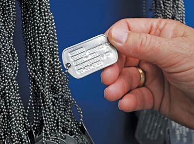 Replicas of the dog tags of every South Carolina native who made the ultimate sacrifice hang on a wall at the entrance of The Vietnam Experience.