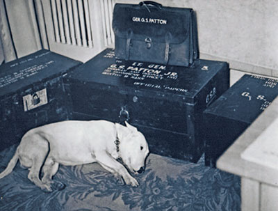 Patton’s footlocker arrived in the Waters home in 1945, complete with war-related gifts for his grandchildren. Patton’s dog, Willie, was there as well.