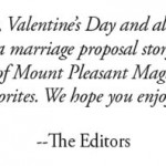 Message from the Mount Pleasant Magazine Editors in celebration of Valentine's Day