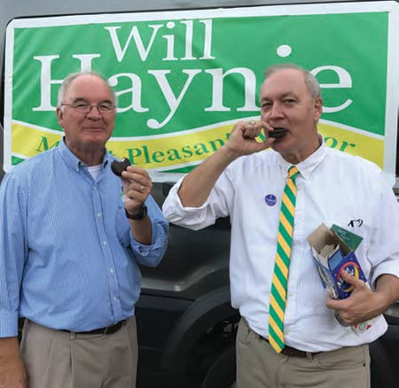 Mount Pleasant Mayor Will Haynie, right, and Councilman Joe Bustos