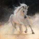 Kathryn Mapes Turner ’s painting, “Unbridled,” is a stunning depiction of a wild mustang, inspired by the wild horses that flourish in the West.