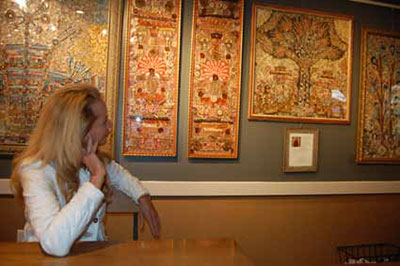 Artist Ellen Stoecker at Starbucks.