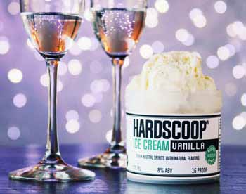 Hardscoop Vanilla Ice Cream with champagne