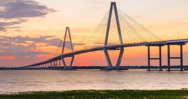 The Arthur Ravenel Jr Bridge over the Cooper River in South Carolina