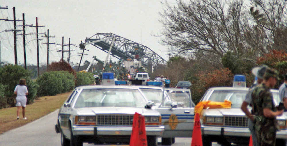 The Ben Sawyer Bridge, which connects Mount Pleasant with Sullivan’s Island, was a victim of Hurricane Hugo.