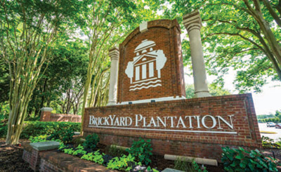 Brickyard Plantation neighborhood entrance sign