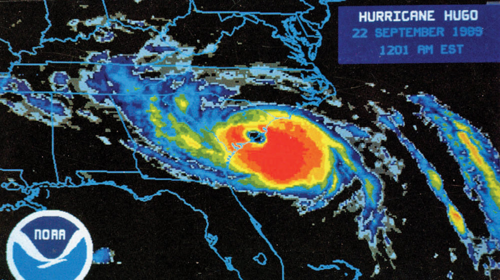 Hurricane Hugo radar image