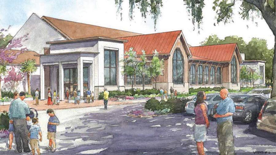 An artist ’s rendition of what the new building will look like at St. Andrew’s Church.