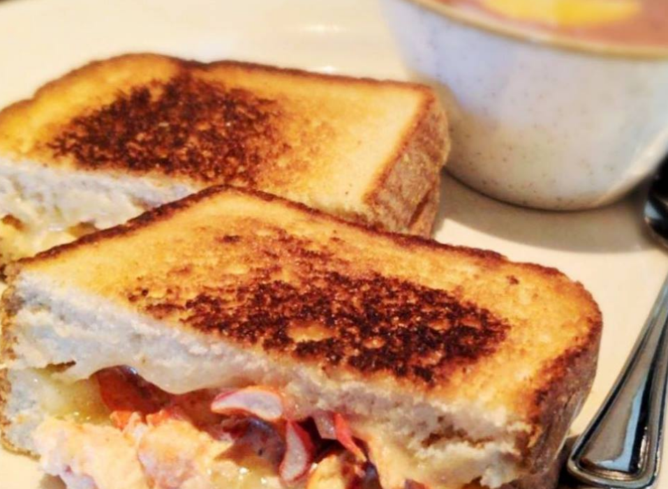 Lobster Grilled Cheese with scratch-made soup at Burtons Grill & Bar