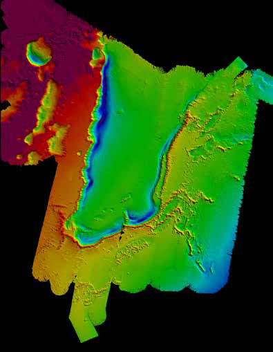 Map of the newly discovered reef complex off the coast of South Carolina.