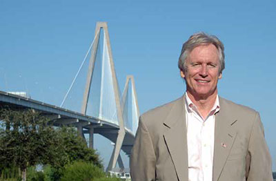 Terry Hamlin with the Ravenel Bridge in the background