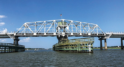 Replacement bridge span on the Ben Sawyer post Hurricane Hugo.