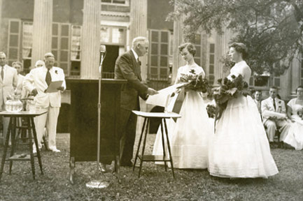 Black & White photo of a graduation at the Cistern (photo courtesy of College of Charleston)