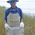 Burke H.S. student participates in the oyster bed restoration project