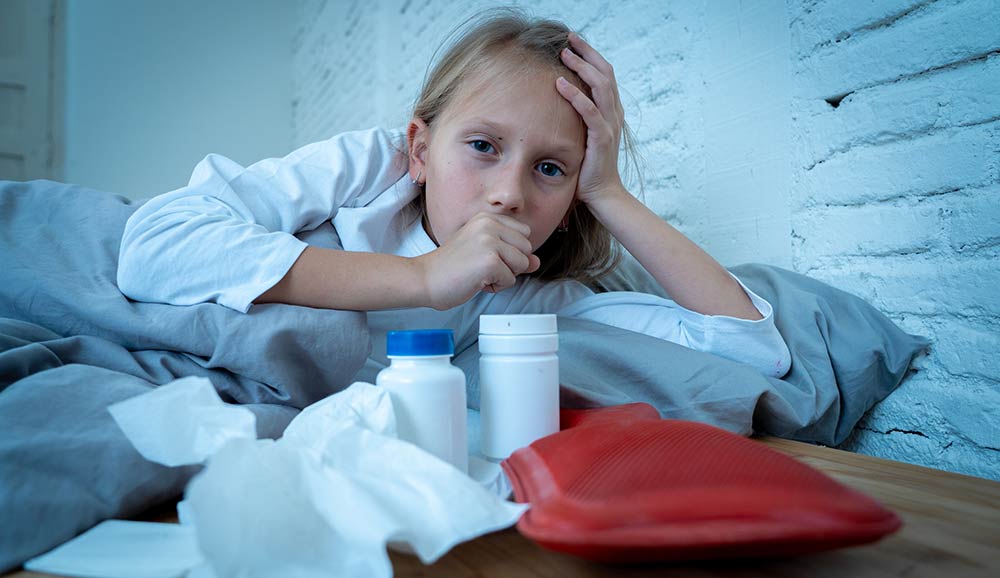 Photograph of a sick child