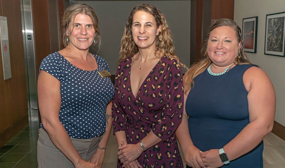 Sarah Hull, Dr. Jule LaCubbert and Dr. Laura McMaster (left to right), comprise the core faculty of Webster’s Charleston campus.