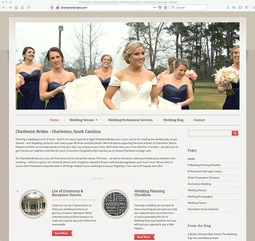 Charleston Brides website