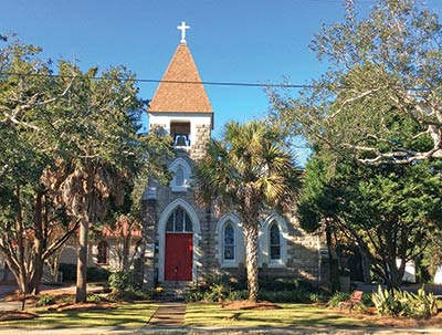 The bell at Church of the Holy Cross is said to be from a British ship that was part of the attack on Sullivan’s Island.