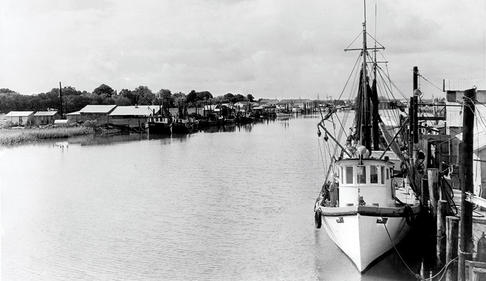 A photo of Shem Creek is from the early 1950s, provided by Billy And Bubba Simmons of Simmons Seafood