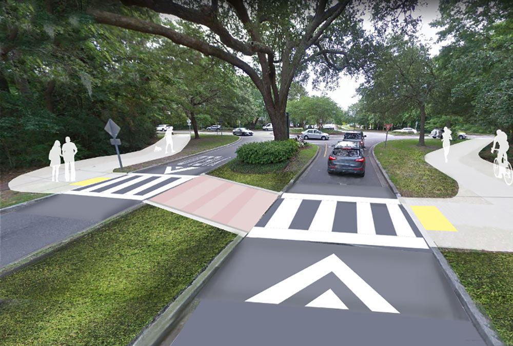 Mount Pleasant Way Conceptual crossing enhancements. Courtesy of the Mount Pleasant Way Master Plan.