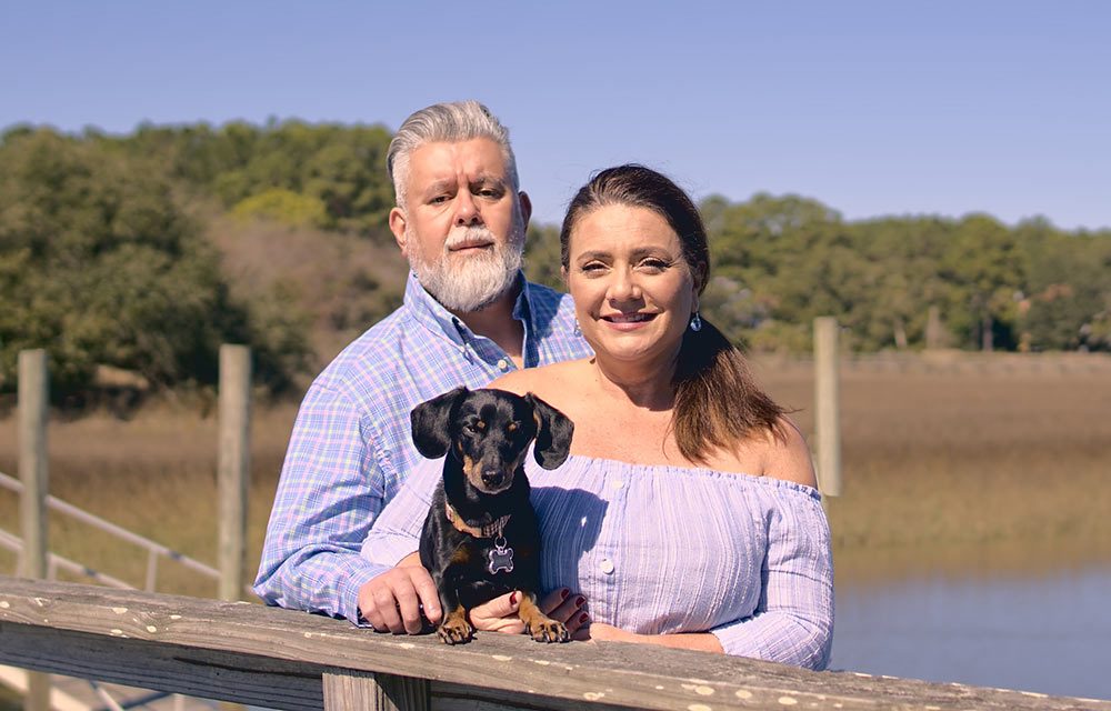 Kristin and Sergio Villa with their dog, Ziggy. 