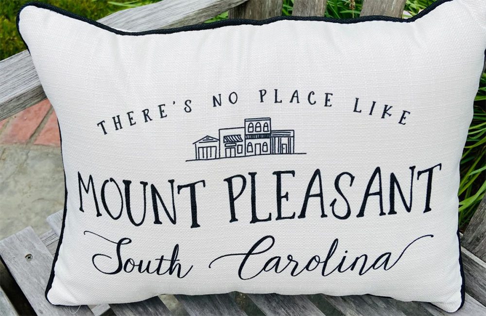 No Place Like Mount Pleasant Pillow at Zinnia in Mount Pleasant, South Carolina