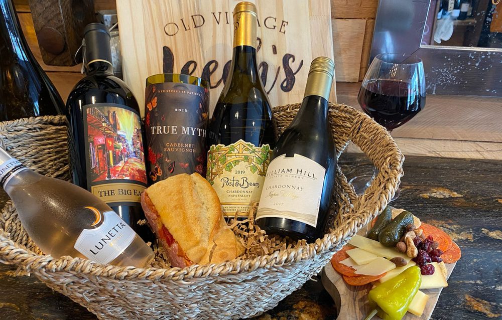 A gift basket from Leeah’s Old Village Wine Shop in Mount Pleasant, South Carolina.