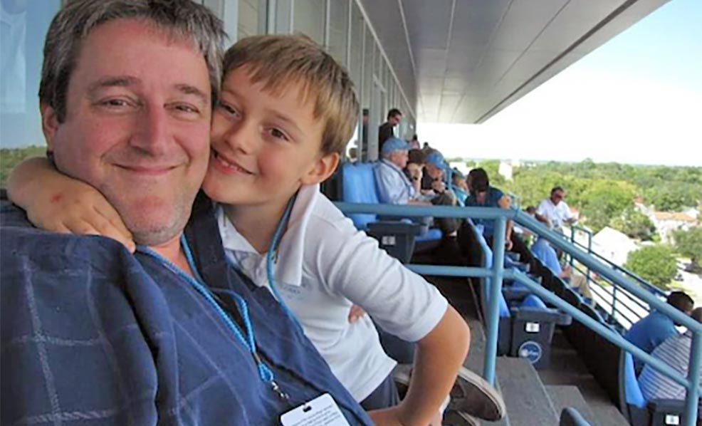 Richard Todd with his son.