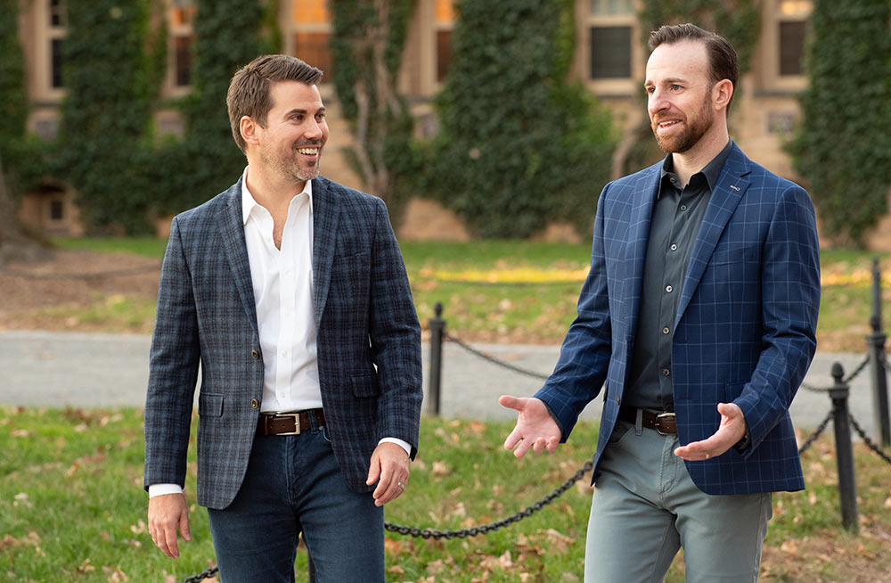 Brian Diffily and Brian Hartmann of Granite Bridge Wealth on campus of Princeton in New Jersey.