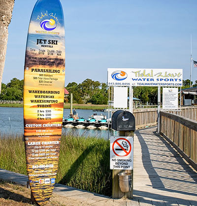 Tidal Wave Water Sports sign in Isle of Palms, SC