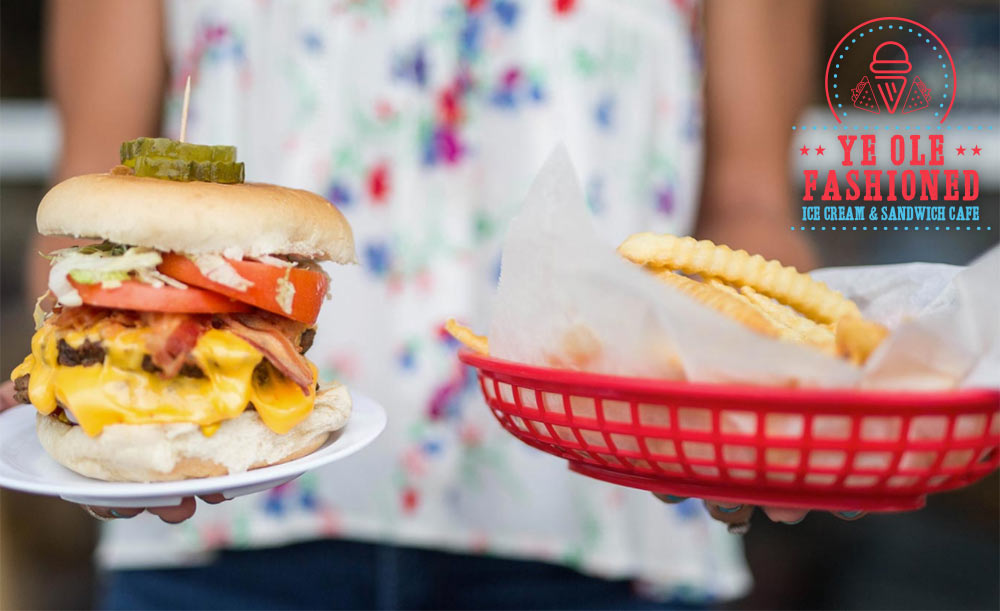 Good food and smiling faces at Ye Ole Fashioned Ice Cream & Sandwich Cafe.