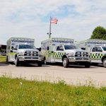 Photo of Charleston EMS ambulances.