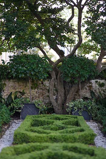 Garden featured in the Preservation Society of Charleston's Master Garden Series tour. Charleston, SC. Photo courtesy of The Preservation Society of Charleston.