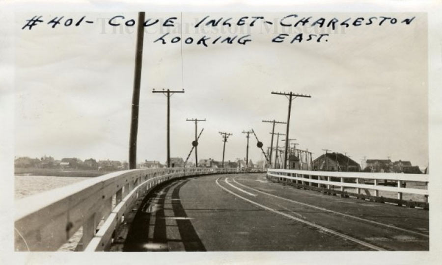 Pitt Street Bridge, Cove Inlet Charleston looking east