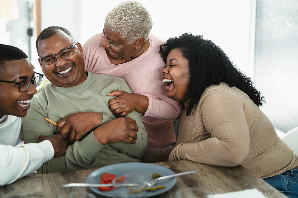 A family celebrating Father's Day at home.