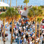 The crowd enjoys Party at the Point at the Charleston Harbor Resort and Marina.