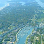 Isle of Palms, SC as seen from the air above Wild Dunes