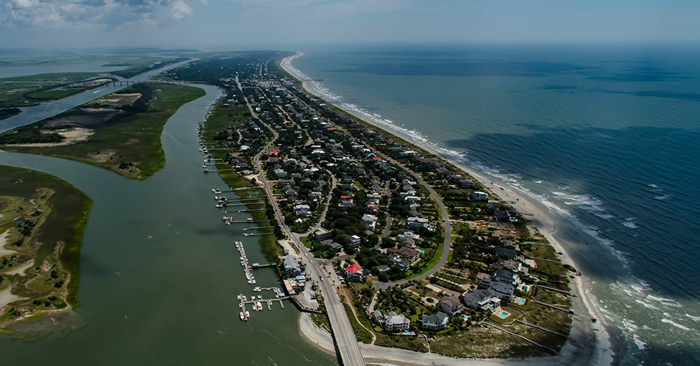 A breathtaking view of the Isle of Palms from the Air