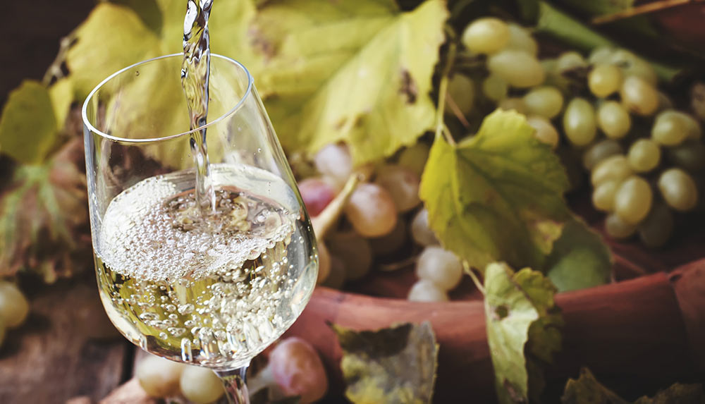 White wine being poured