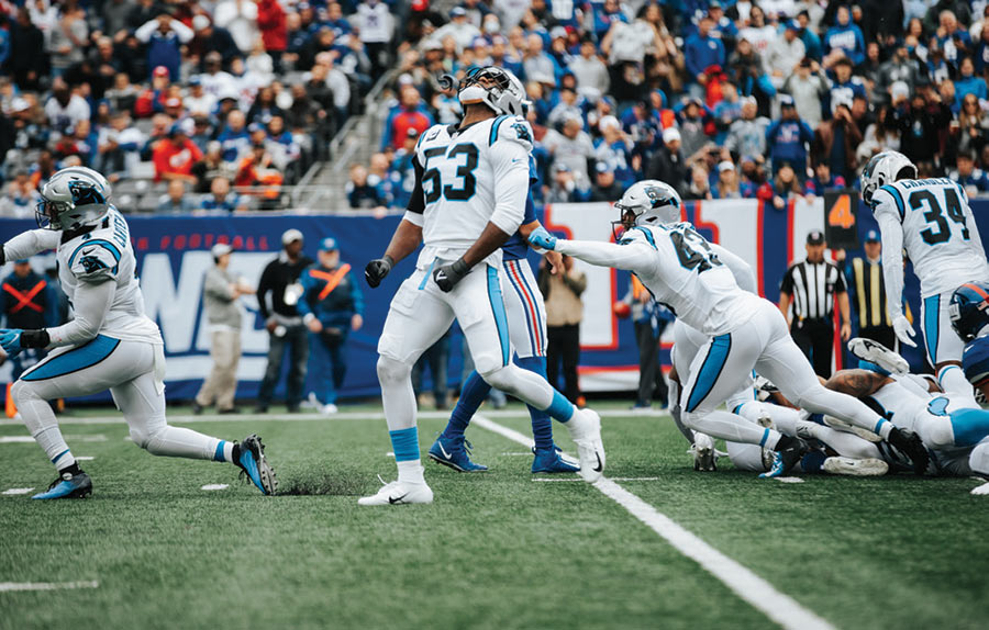 The Carolina Panthers on the field. Photo provided by The Carolina Panthers.