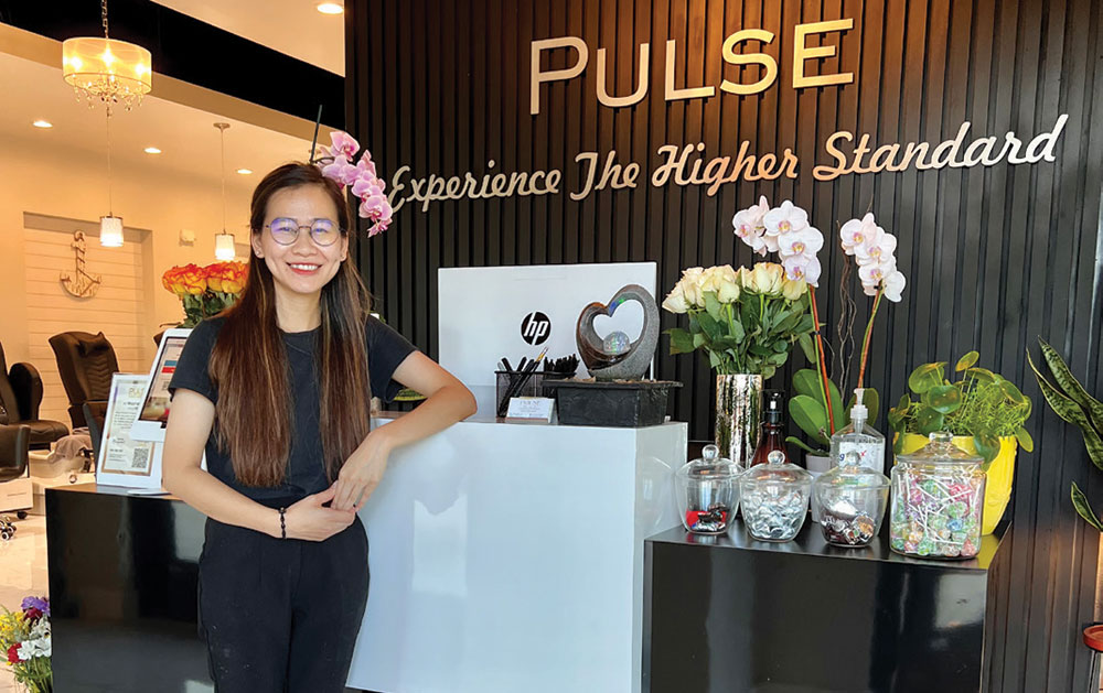 Anna Duong of Pulse Nails and Spa in Mount Pleasant, SC. Pulse Nails and Spa offers quality services like organic pedicures, gel manicure, dipping powder, acrylic nails and waxing.