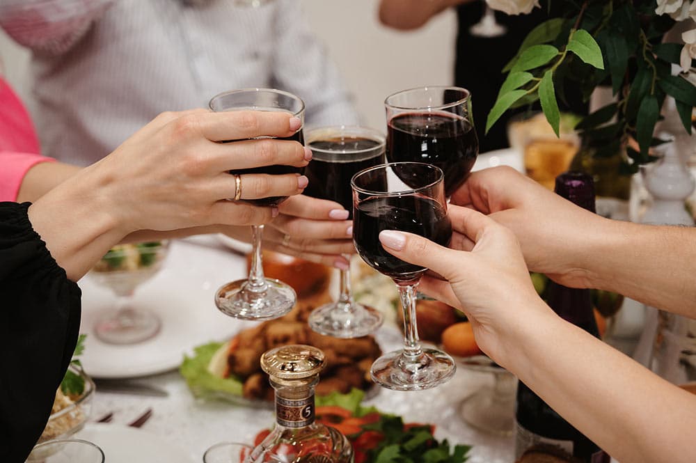 Friends sharing wine