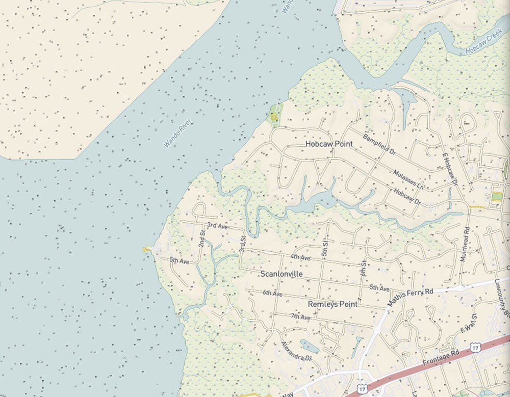 Map of area where Remley's Point Airfield operated. Photo provided by Mary Coy.