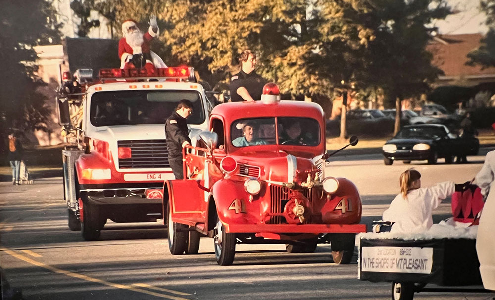 Santa Claus is the highlight of the Mount Pleasant Christmas Parade.