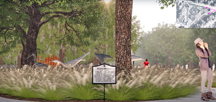 A drawing of the future Scanlonville recreation area Praise House Park.