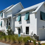 A home with hurricane shutters