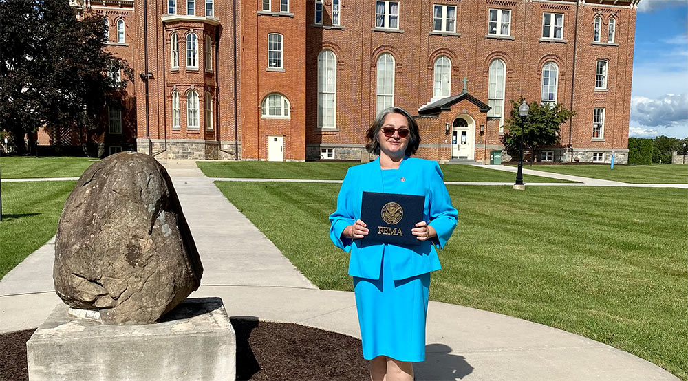 Martine Miller at the Emergency Management Institute, Emmitsburg, MD in 2021.